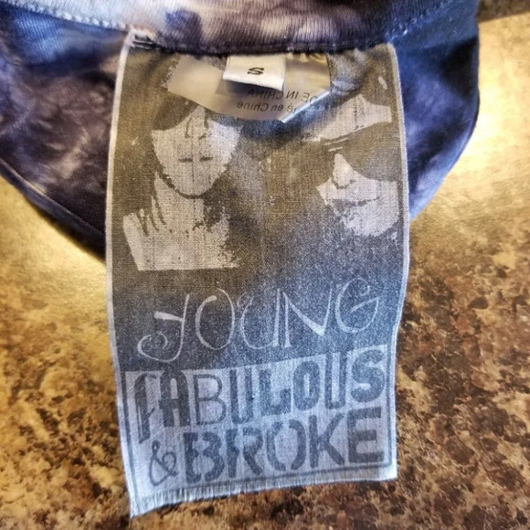 YFB Navy Tie Dye Drape Ruched Hamptons Modal Maxi Dress S - Picture 14 of 15